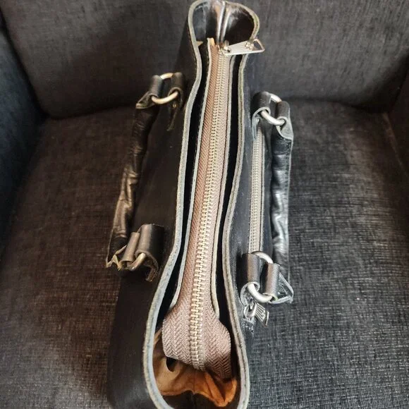 Patricia Nash Black Leather Satchel - Picture 6 of 13